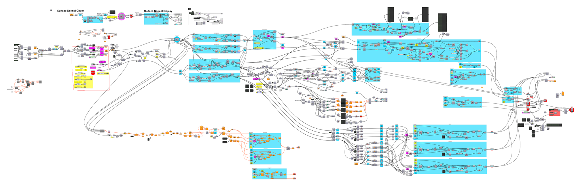 A complex Grasshopper script.